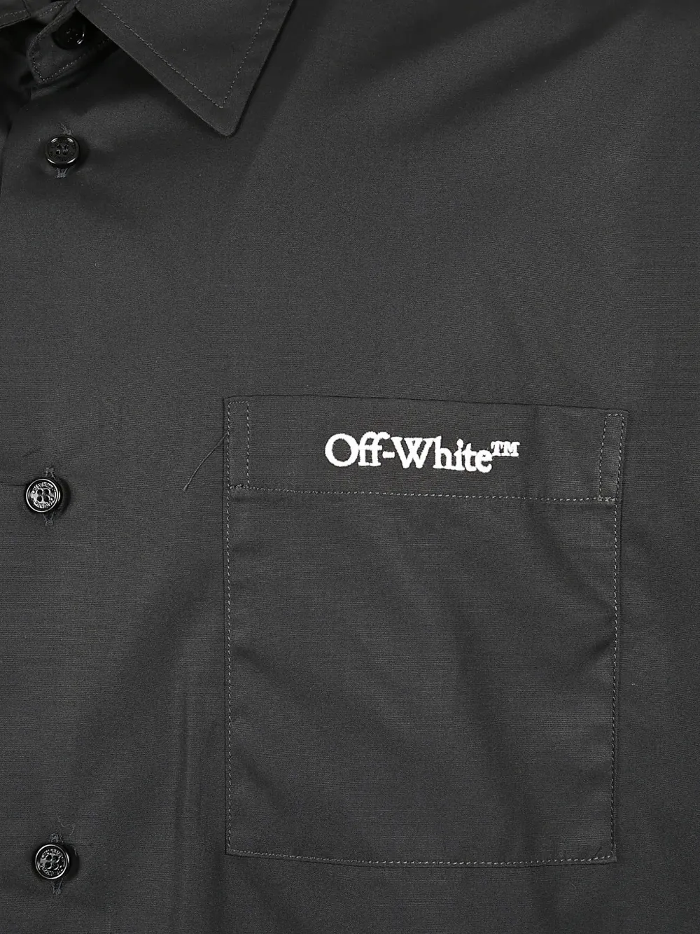 Off-White Overhemd met geborduurd logo Zwart