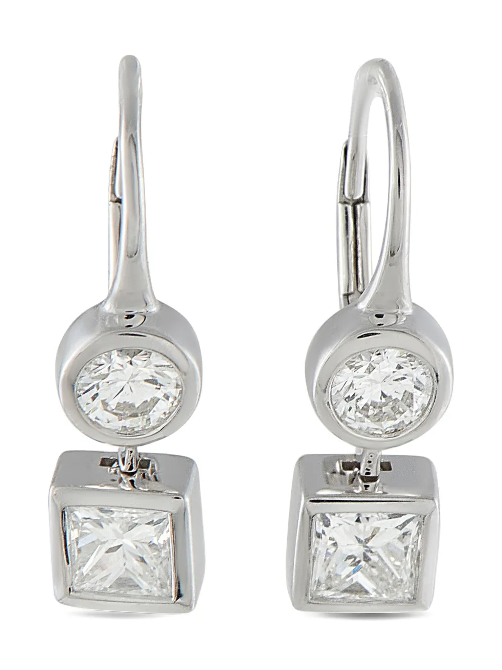 LB Exclusive princess round cut diamond earrings - Argento