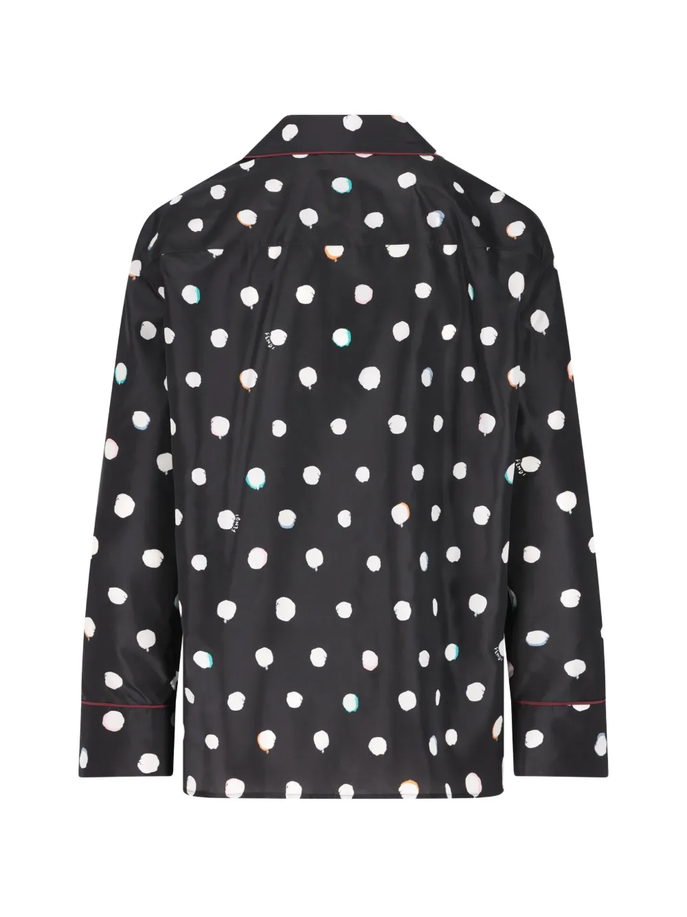 FENDI polka-dot piped shirt - Zwart