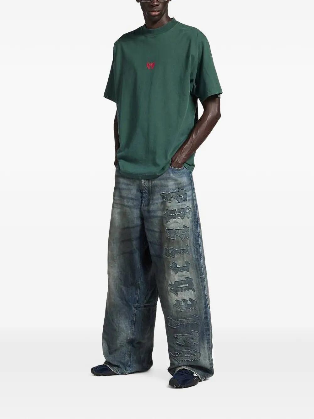 Balenciaga T-shirt met logo Groen