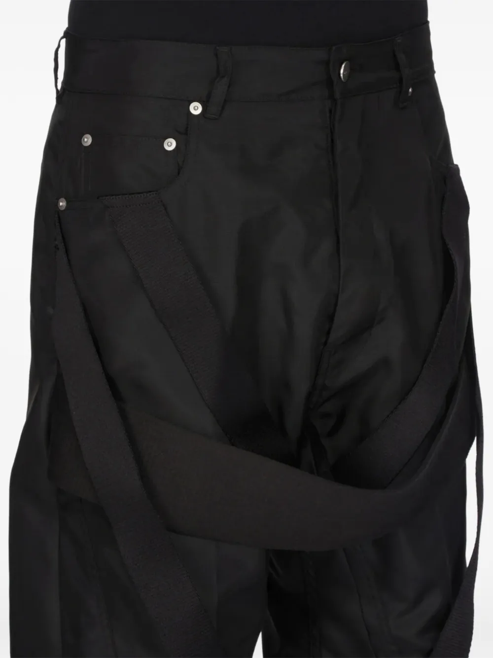 Rick Owens Megastrapped Geth broek met bandjes Zwart