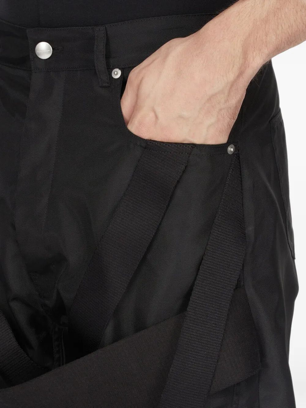 Rick Owens Megastrapped Geth broek met bandjes Zwart