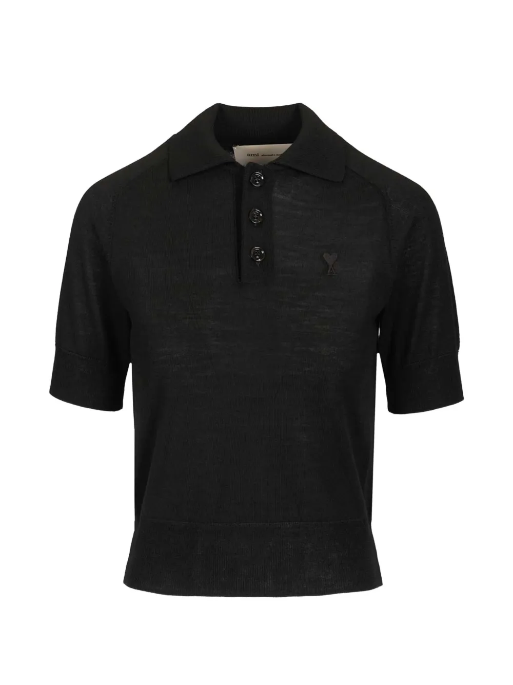 AMI Paris Polo con logo - Nero
