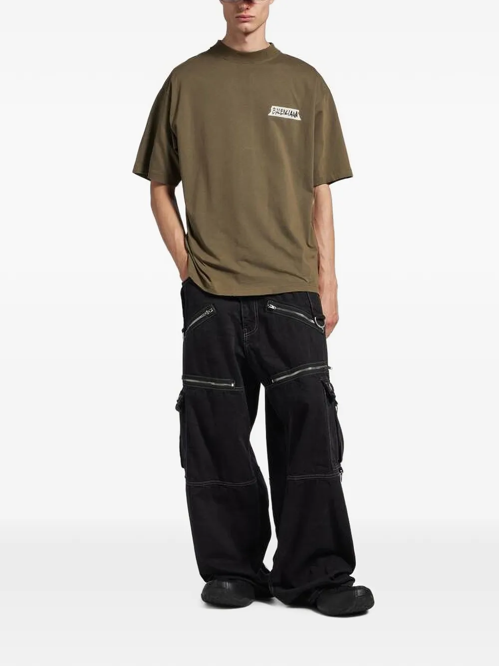 Balenciaga T-shirt met logoprint Bruin