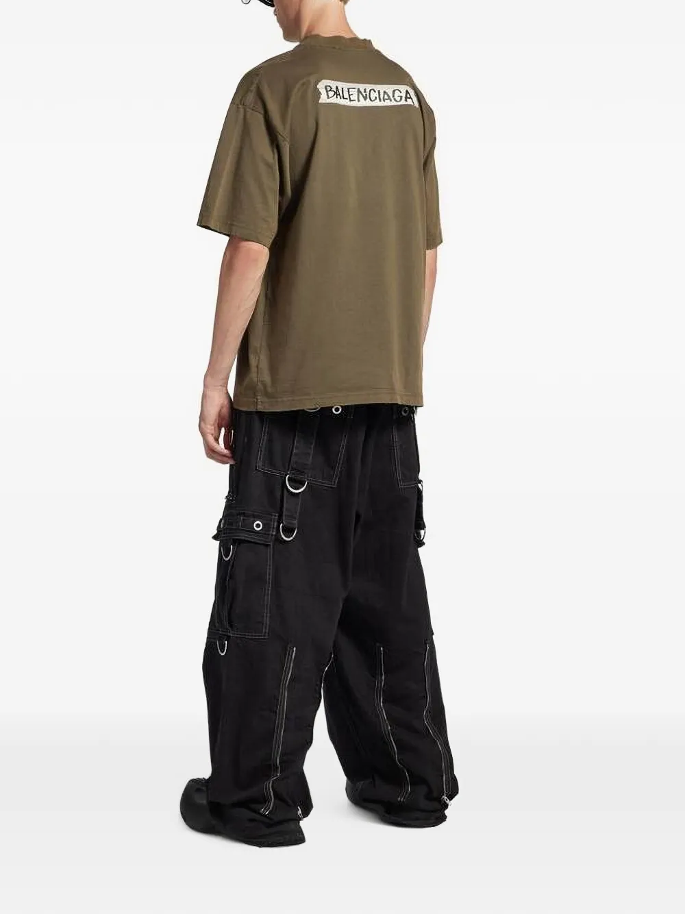 Balenciaga T-shirt met logoprint Bruin