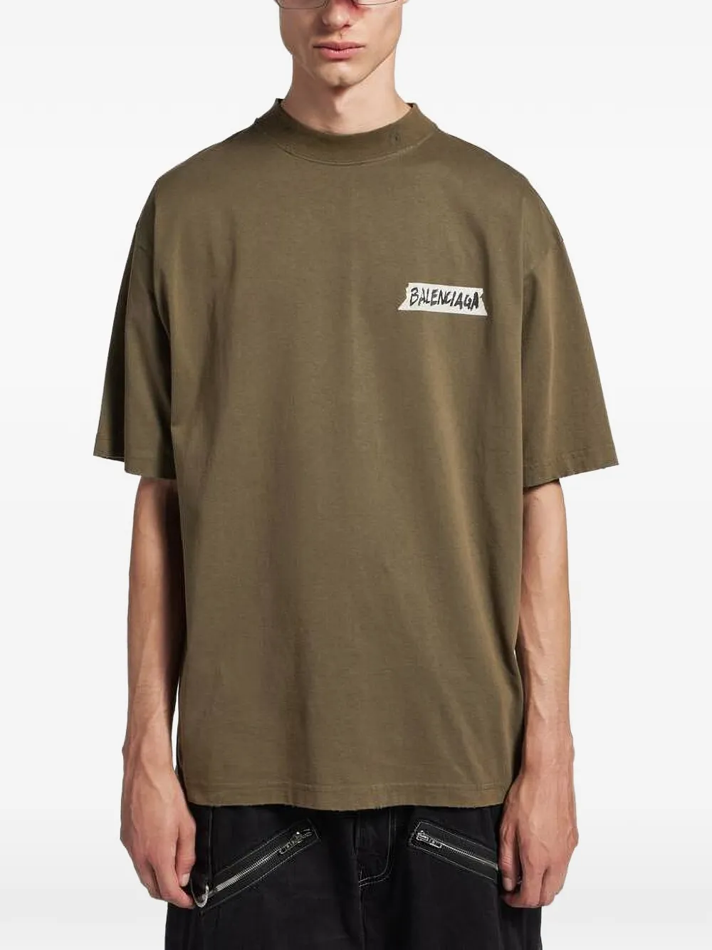 Balenciaga T-shirt met logoprint Bruin