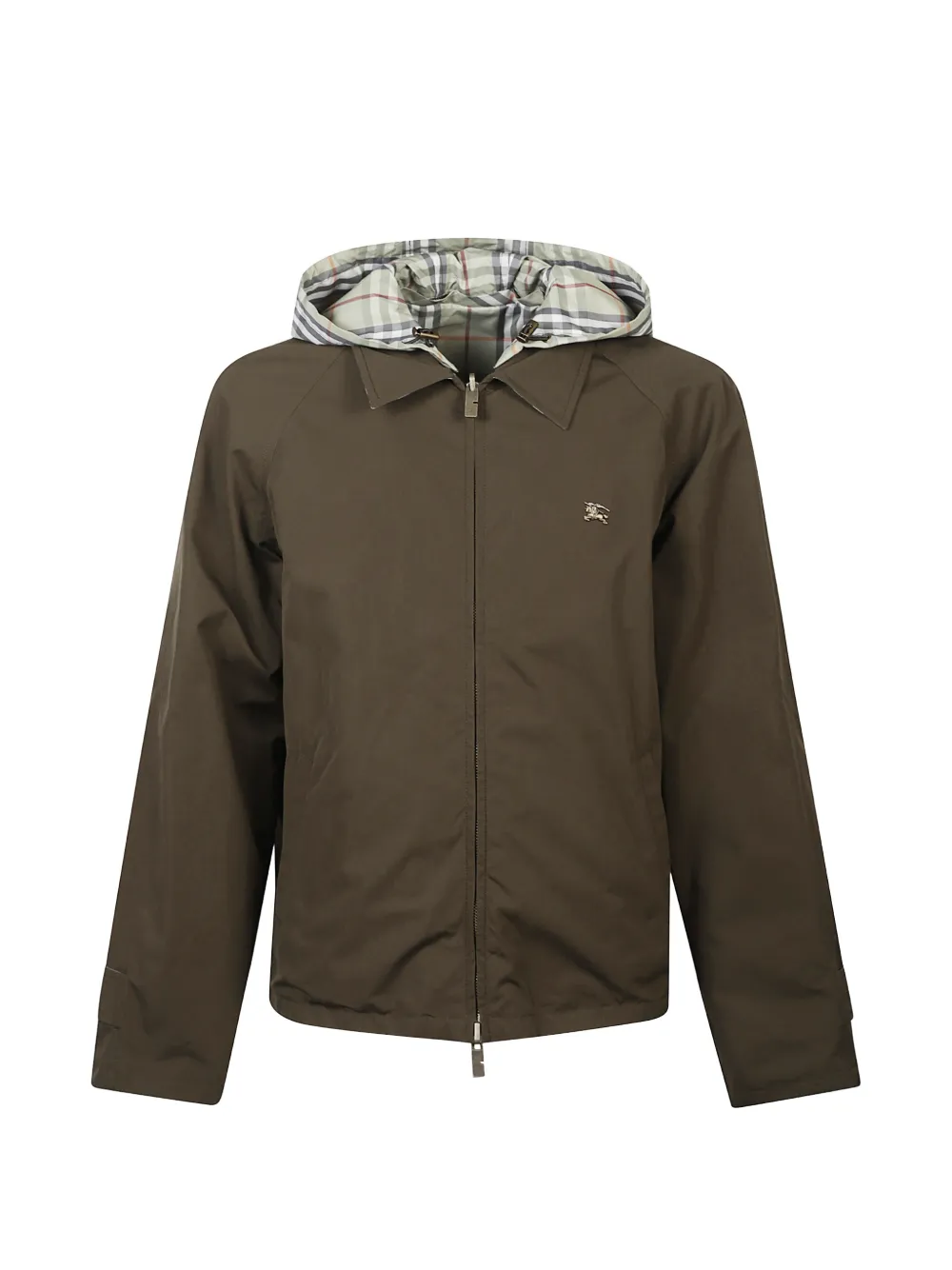 Burberry check hooded jacket - Verde
