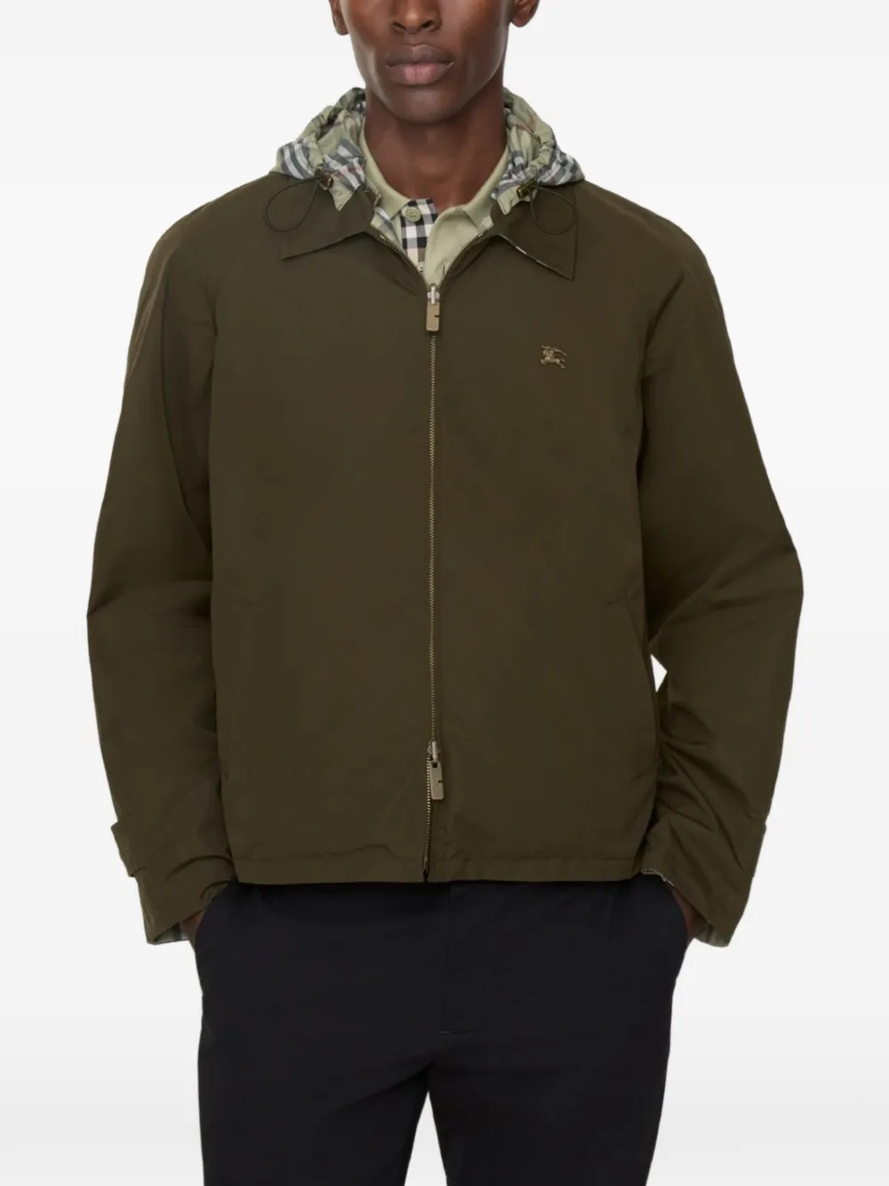 Burberry Geruit jack met capuchon Groen
