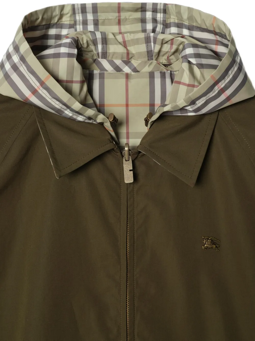 Burberry Geruit jack met capuchon Groen
