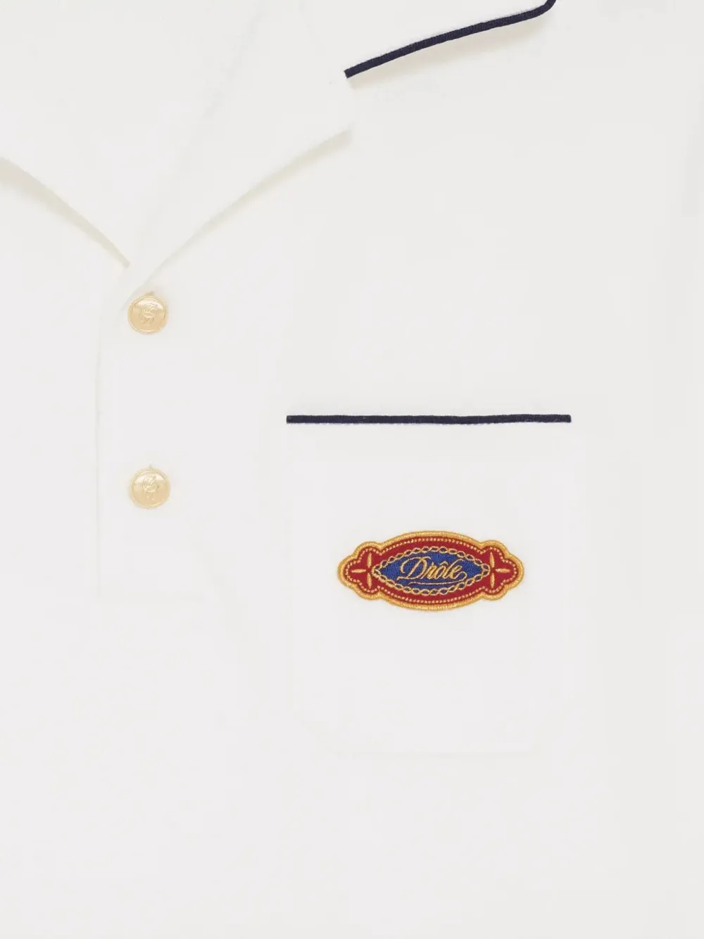 Drôle De Monsieur Poloshirt met opgestikte zak Wit