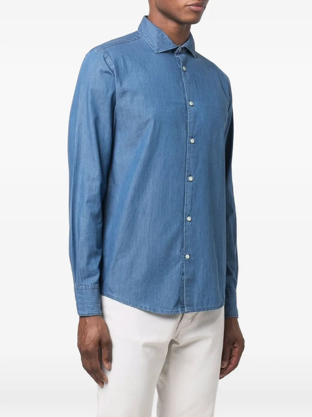 Deperlu Button-up Denim Shirt In Blue