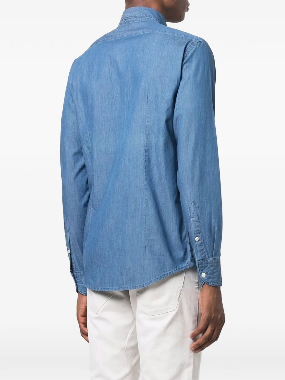 Deperlu Button-up Denim Shirt In Blue