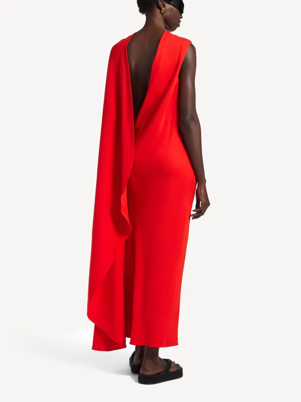  Balenciaga Open Back Draped Dress - Red 