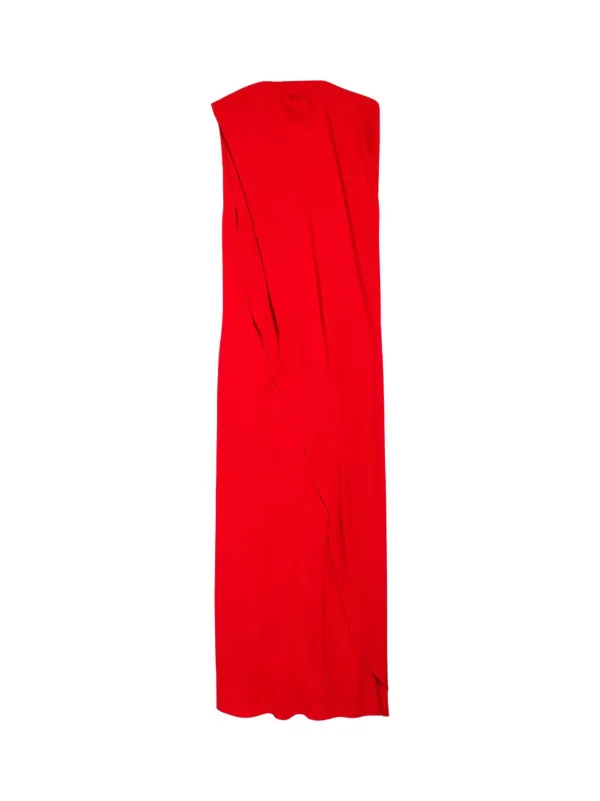 Balenciaga Draped Dress in Sunset Red