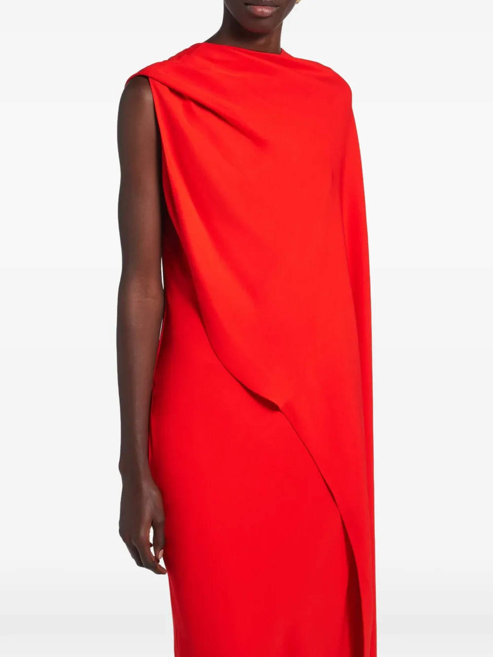 Balenciaga Gedrapeerde midi-jurk Rood