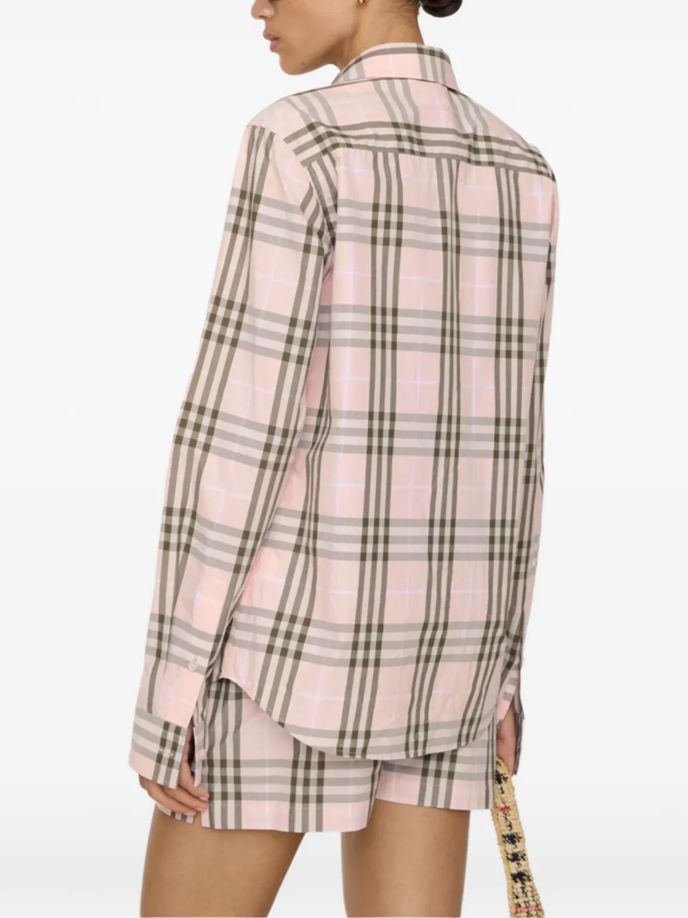 Burberry Geruit blouse Roze