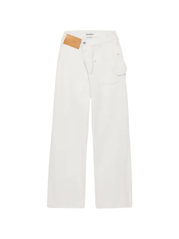 JW Anderson Twisted Workwear Logo-patch Jeans in Neutrals