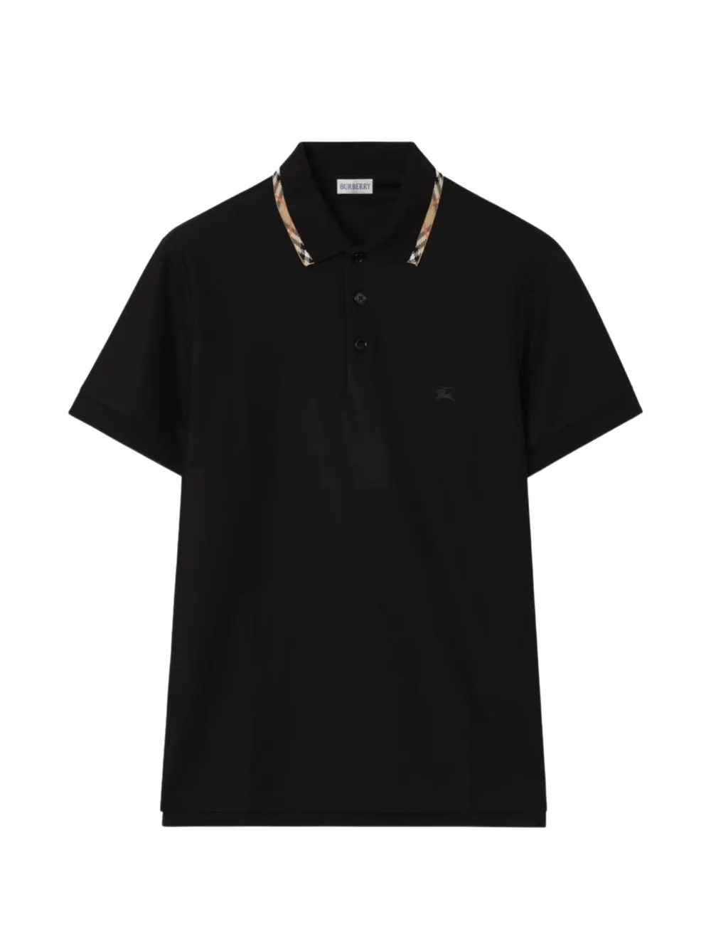 Burberry Polo con colletto a quadri - Nero