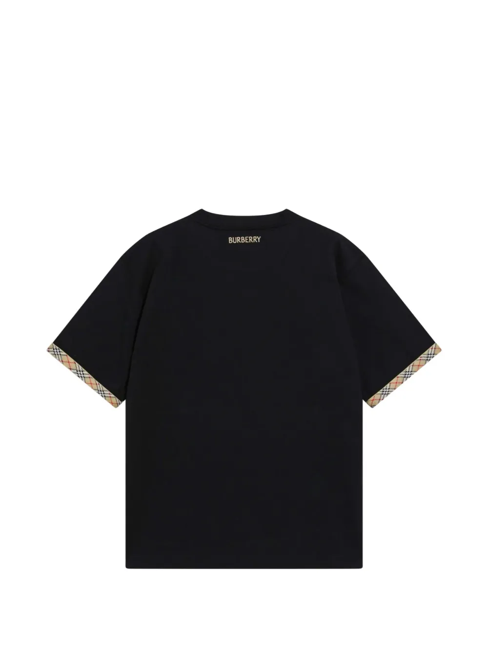 Burberry check-trim embroidered-logo t-shirt | Black | FARFETCH