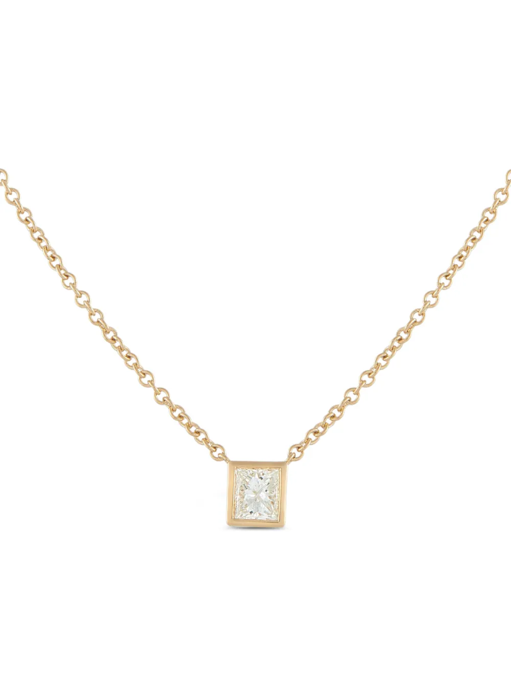 LB Exclusive princess-cut diamond solitaire necklace - Gold