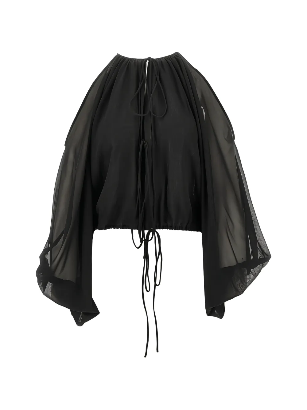 THE ANDAMANE tie-detail blouse - Nero