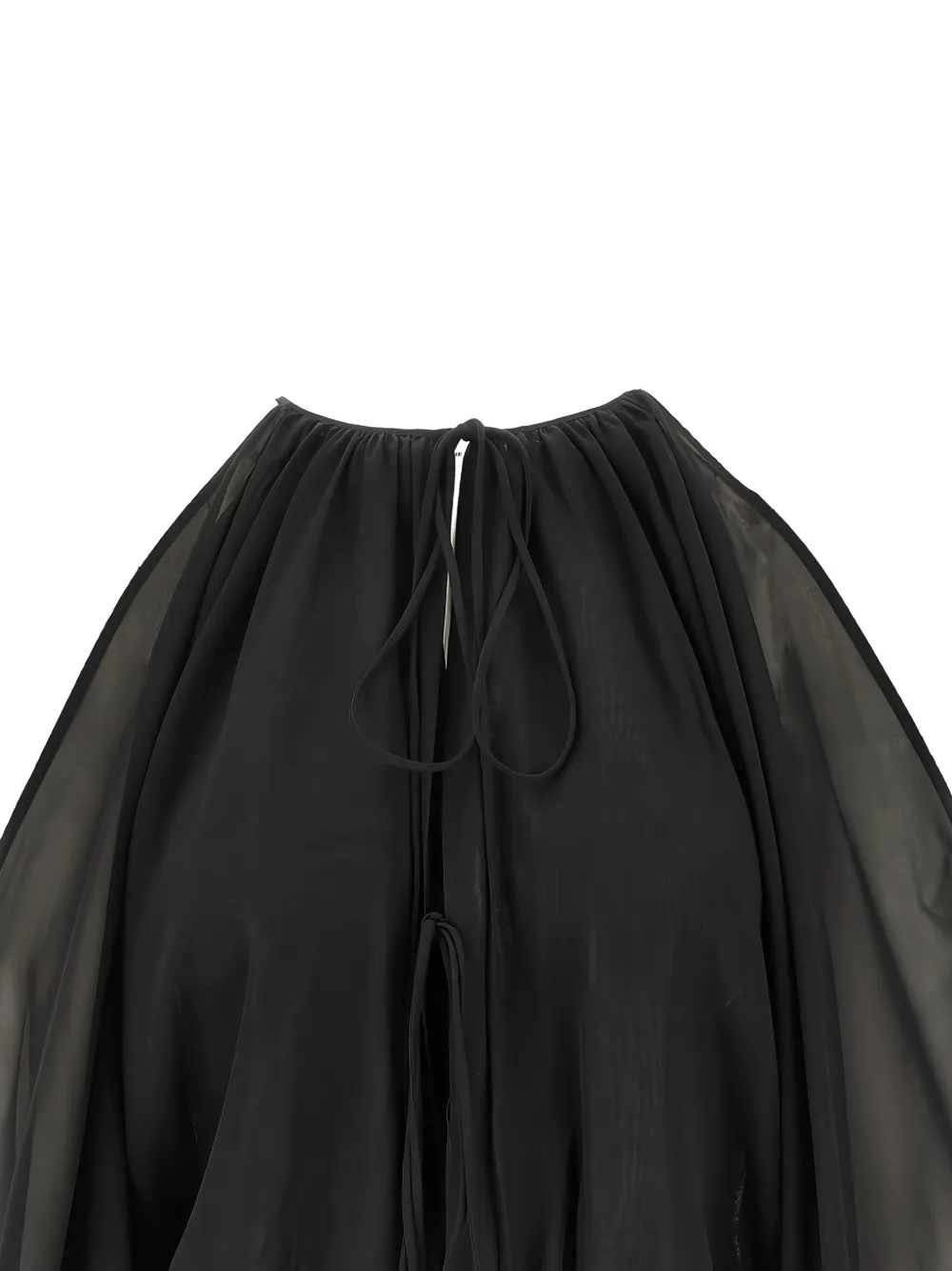 THE ANDAMANE tie-detail blouse - Zwart