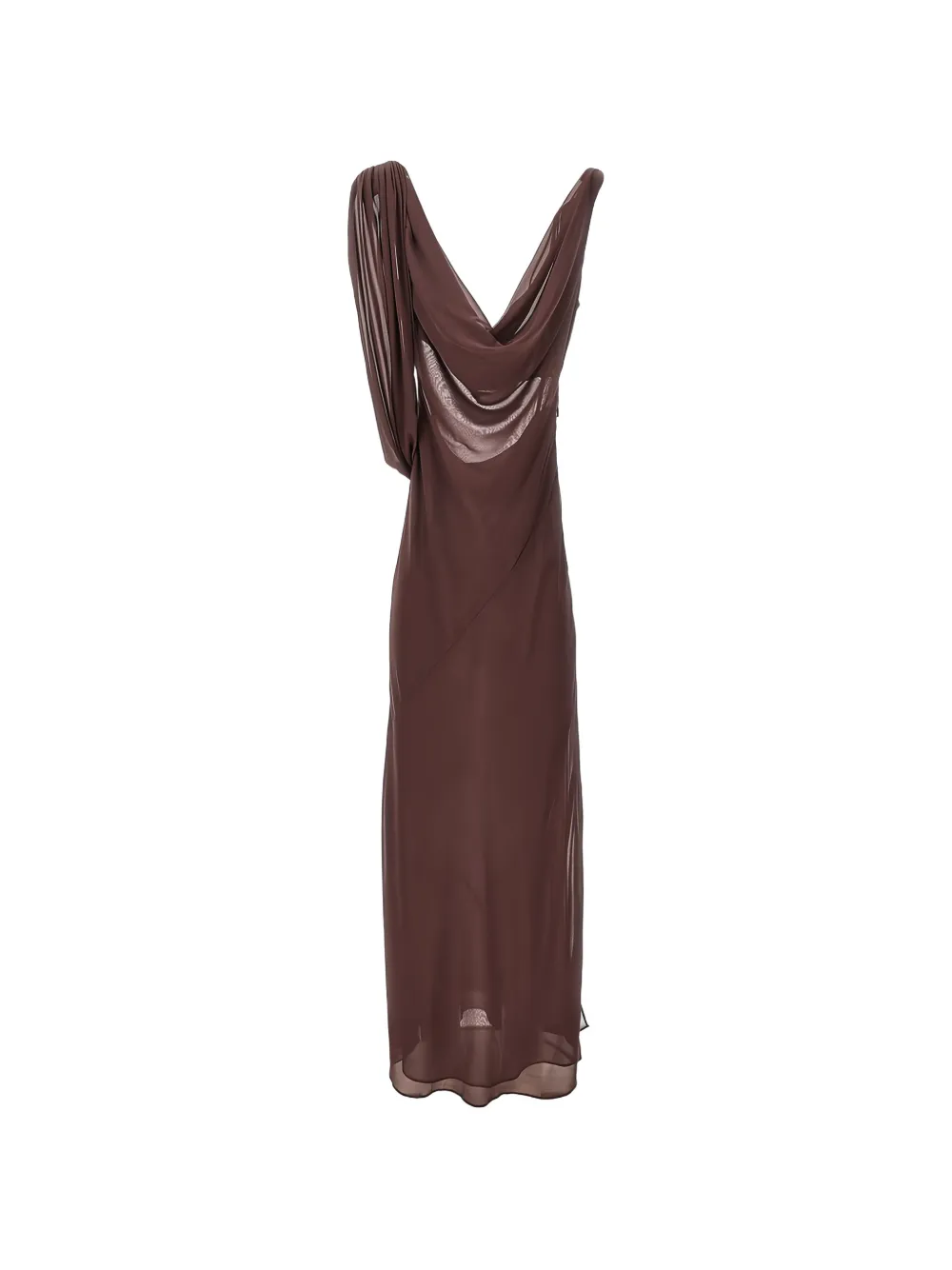 THE ANDAMANE draped tie-detail dress - Marrone