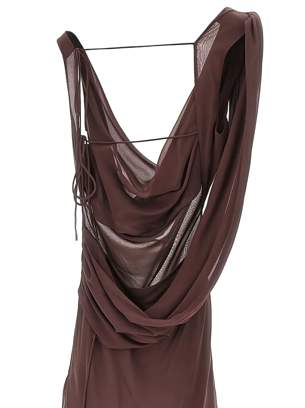 THE ANDAMANE draped tie-detail dress - Bruin