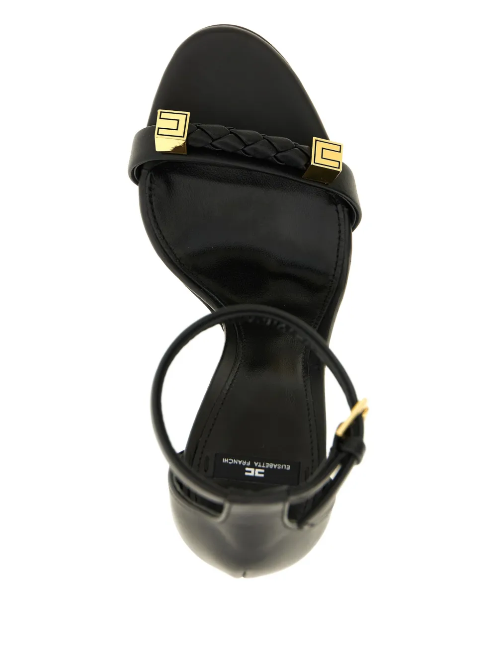 Elisabetta Franchi woven logo sandals Zwart