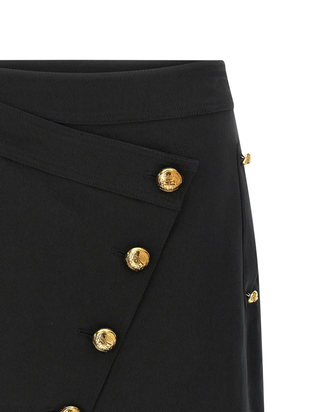  Elisabetta Franchi Asymmetrical Jewel Button Skirt - Black 