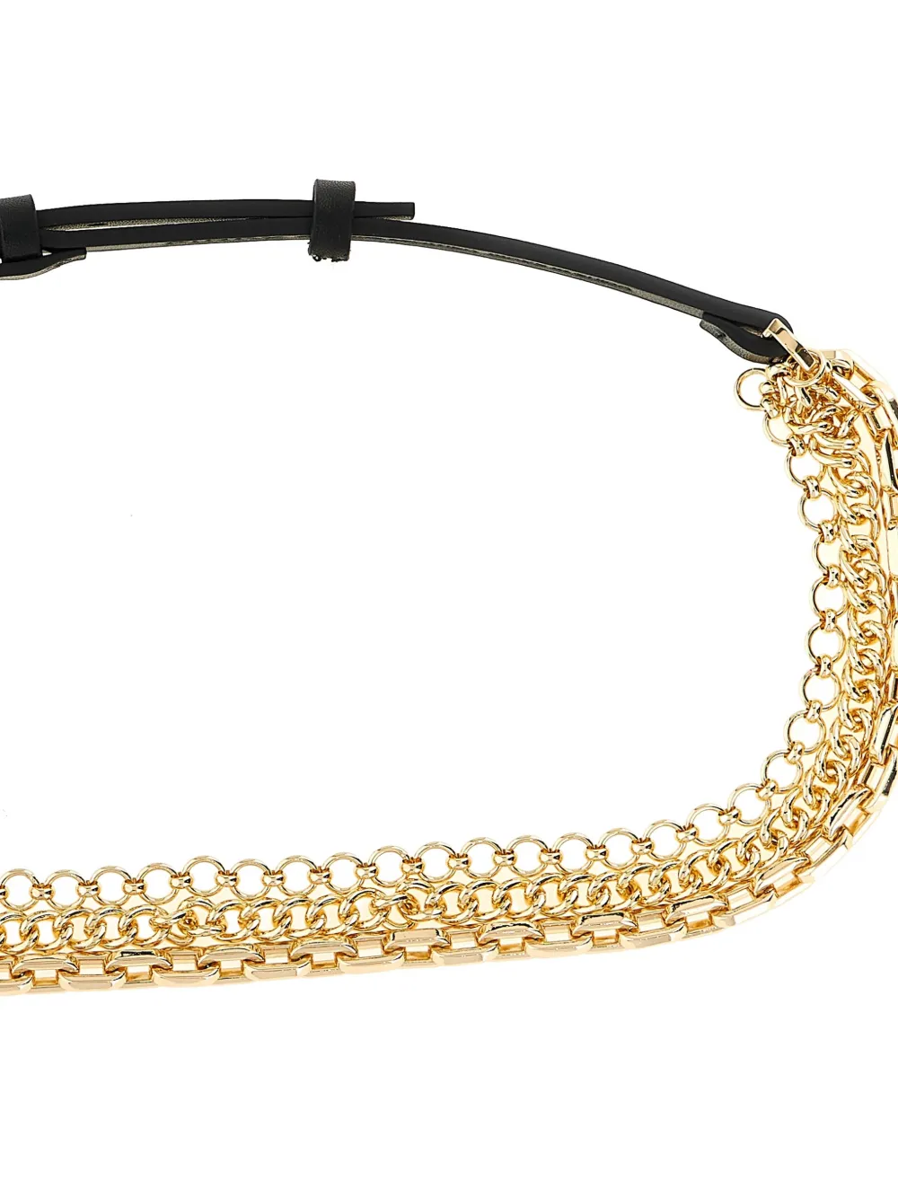  Pinko Chain Leather Belt - Black 