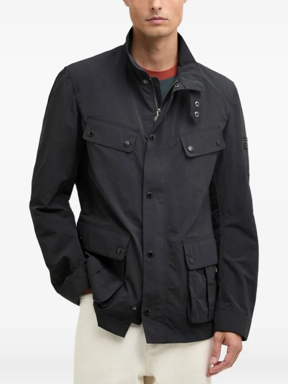 Barbour International Buttoned Chest-pocket Coat - Black 