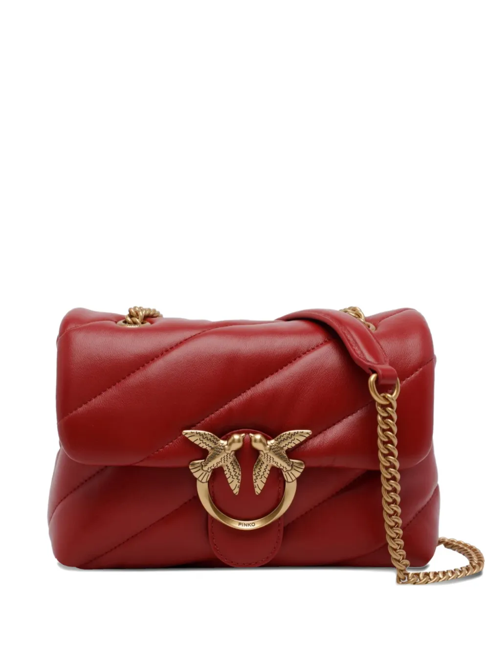 PINKO quilted-design chain-strap shoulder bag - Rosso