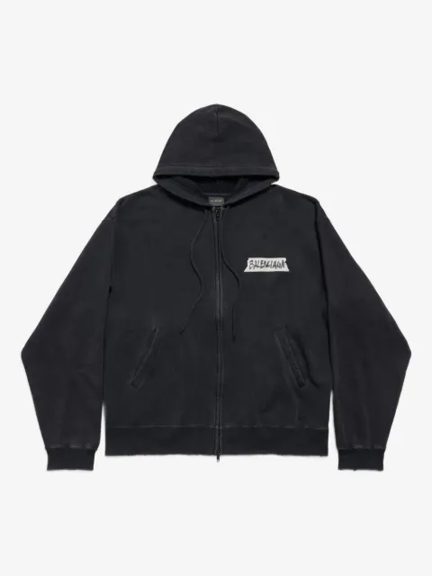 Balenciaga logo-detail zip-up hoodie
