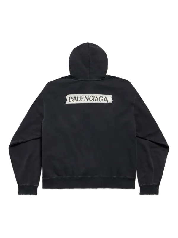 Balenciaga ロゴジップアップ パーカー | ブラック | FARFETCH JP