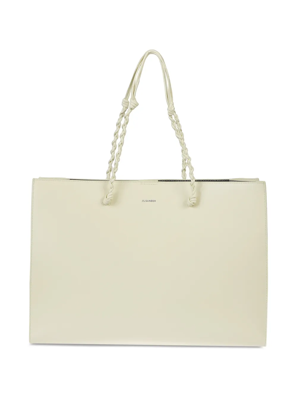 Jil Sander Tangle knotted handle embossed logo tote bag - Toni neutri