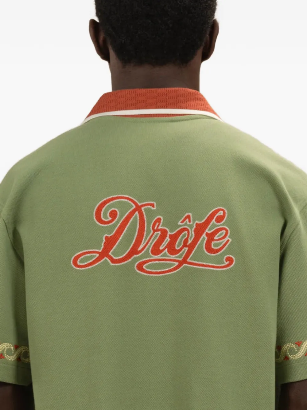 Drôle De Monsieur Overhemd met geborduurd logo Groen