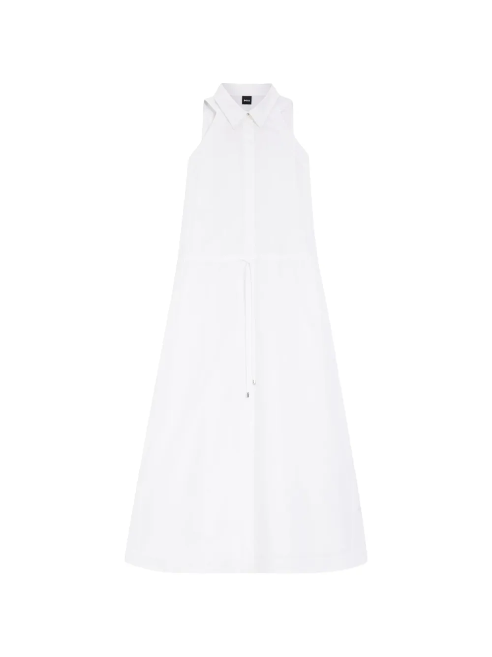 BOSS drawstring collared midi dress - Bianco
