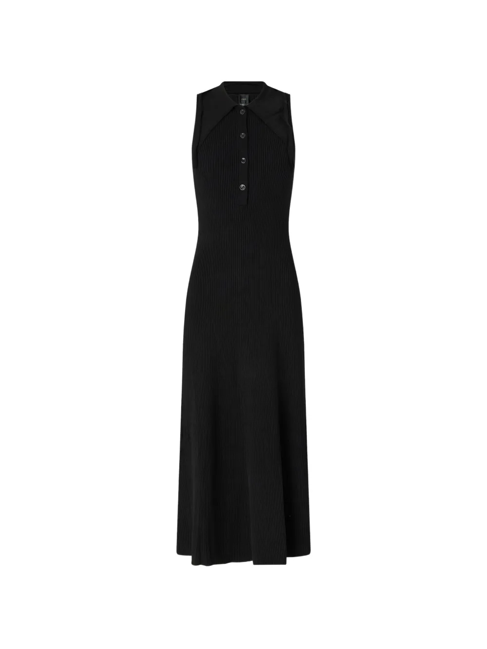 PINKO collared ribbed maxi dress - Nero