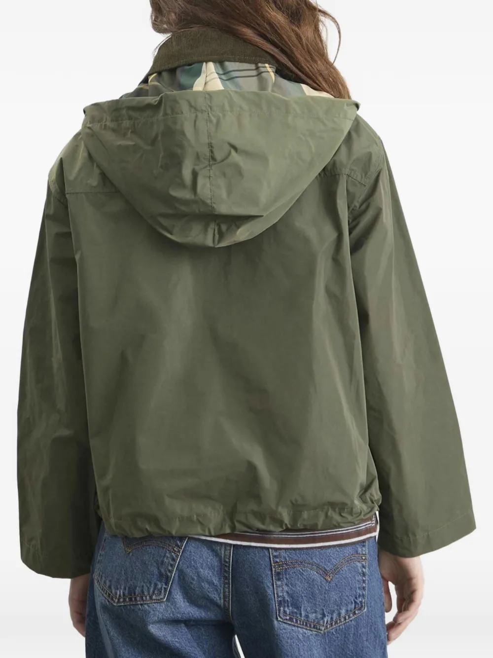 Hooded Corduroy-Collar Jacket