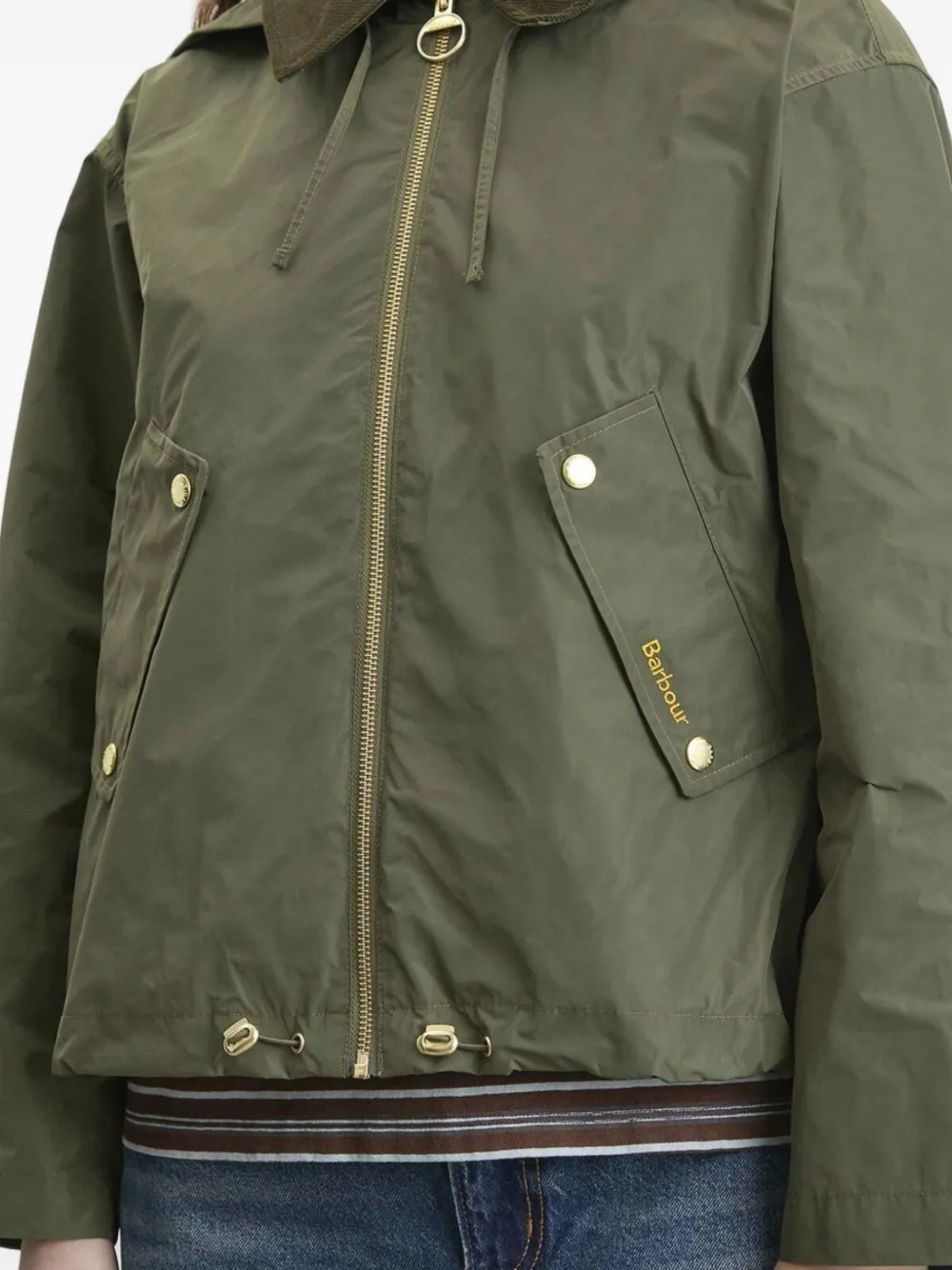Hooded Corduroy-Collar Jacket