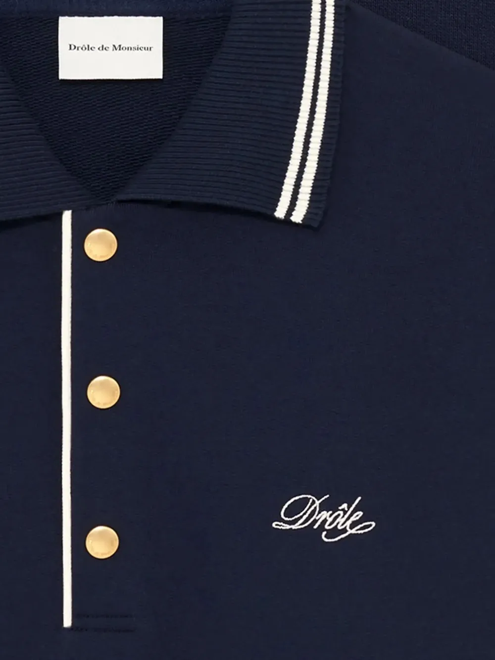Dr&ocirc;le De Monsieur striped-trim polo shirt - Blauw