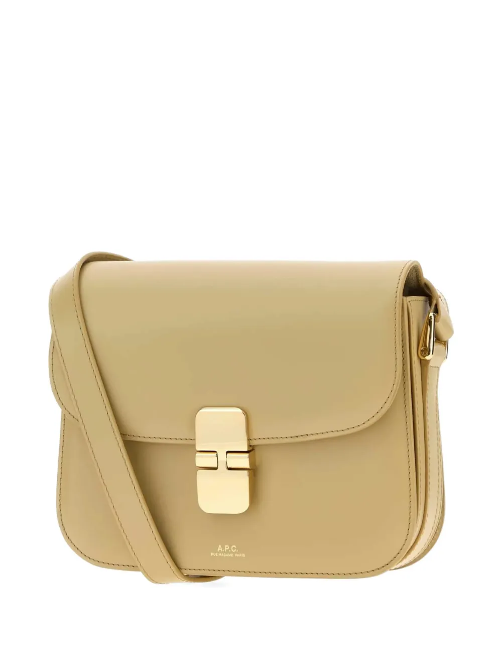 A.P.C. Grace leren schoudertas Beige