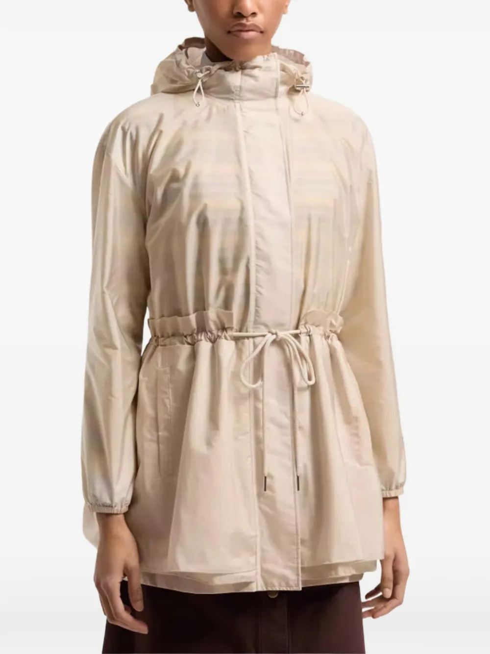 Moncler Weteau jack met ruches Beige