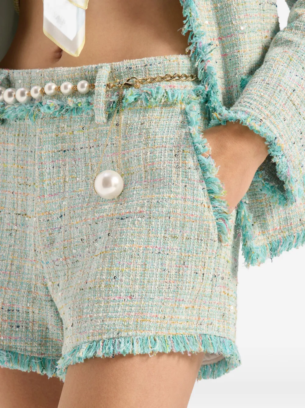 Genny Shorts met franje Blauw