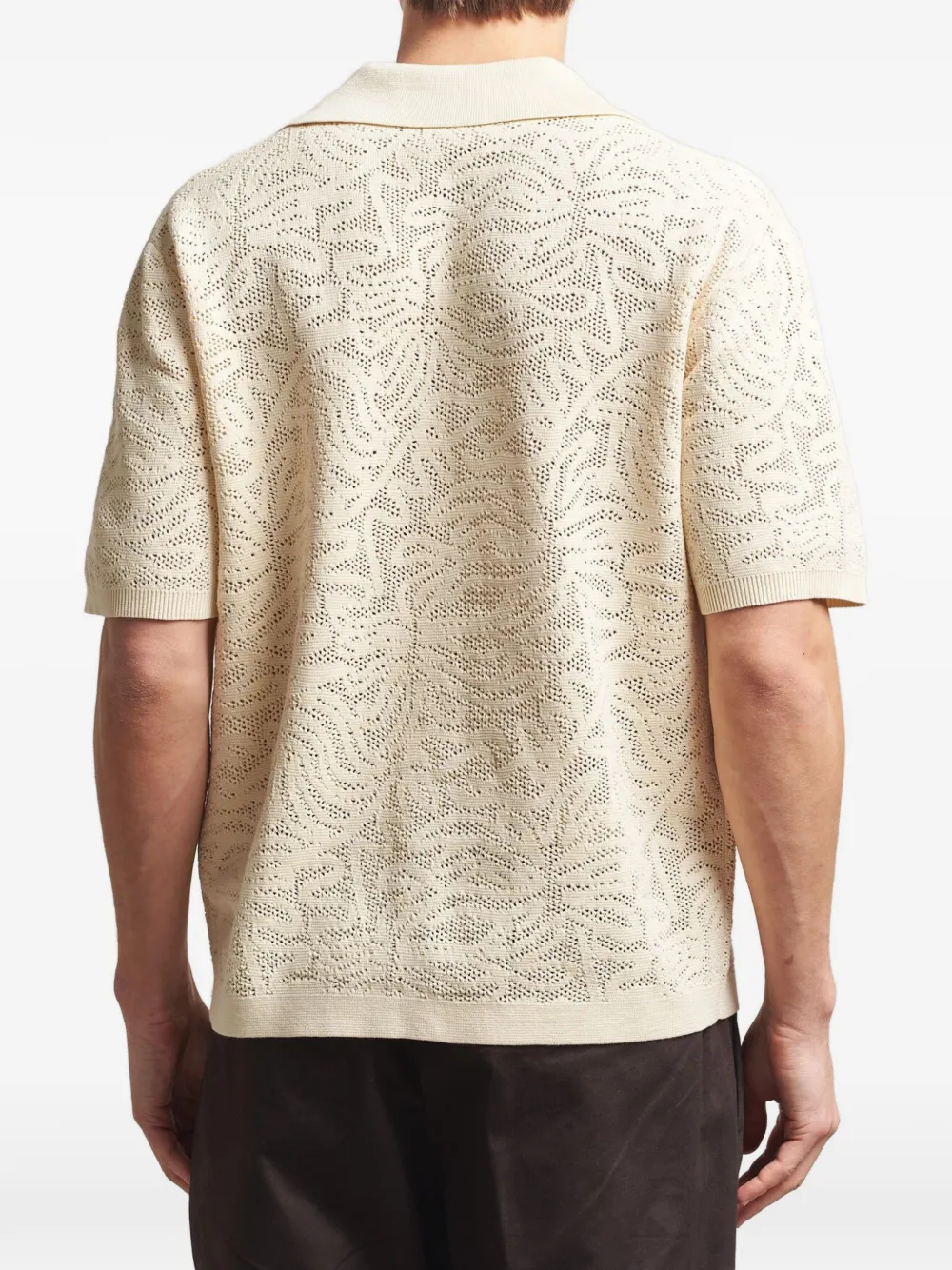 Drôle De Monsieur Opengewerkt overhemd met kraag Beige