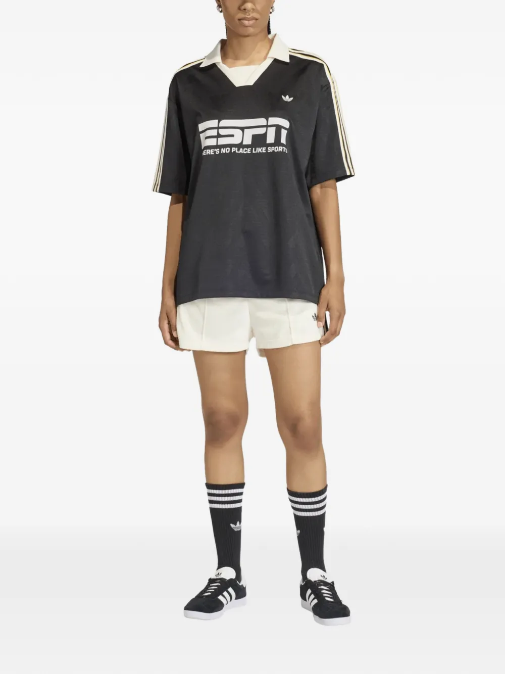  Adidas Logo-detail Mini Shorts - Neutrals 