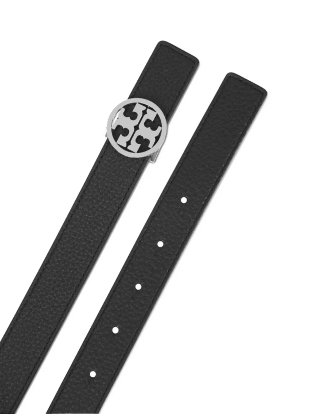 Tory Burch Leren riem met ronde gesp Zwart