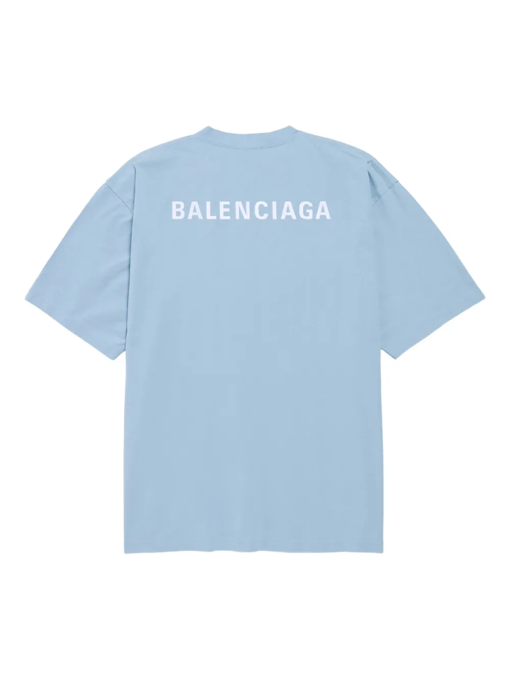 Balenciaga logo-embroidered T-shirt - Blauw