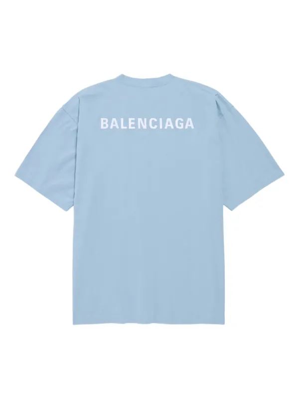 Balenciaga Embroidered short-sleeves T-shirt | Blue | FARFETCH